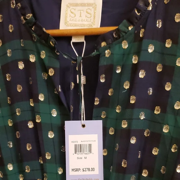 Sail to Sable Green and Blue Long Sleeve Dress - Picture 4 of 5